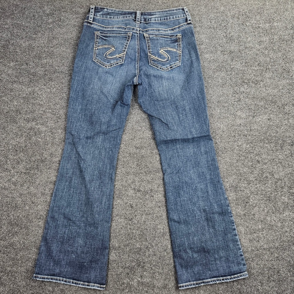 Silver Suki Bootcut Jeans Women's 31 Mid Rise Dark Wash Denim Stretch Casual Y2K - Picture 7 of 8